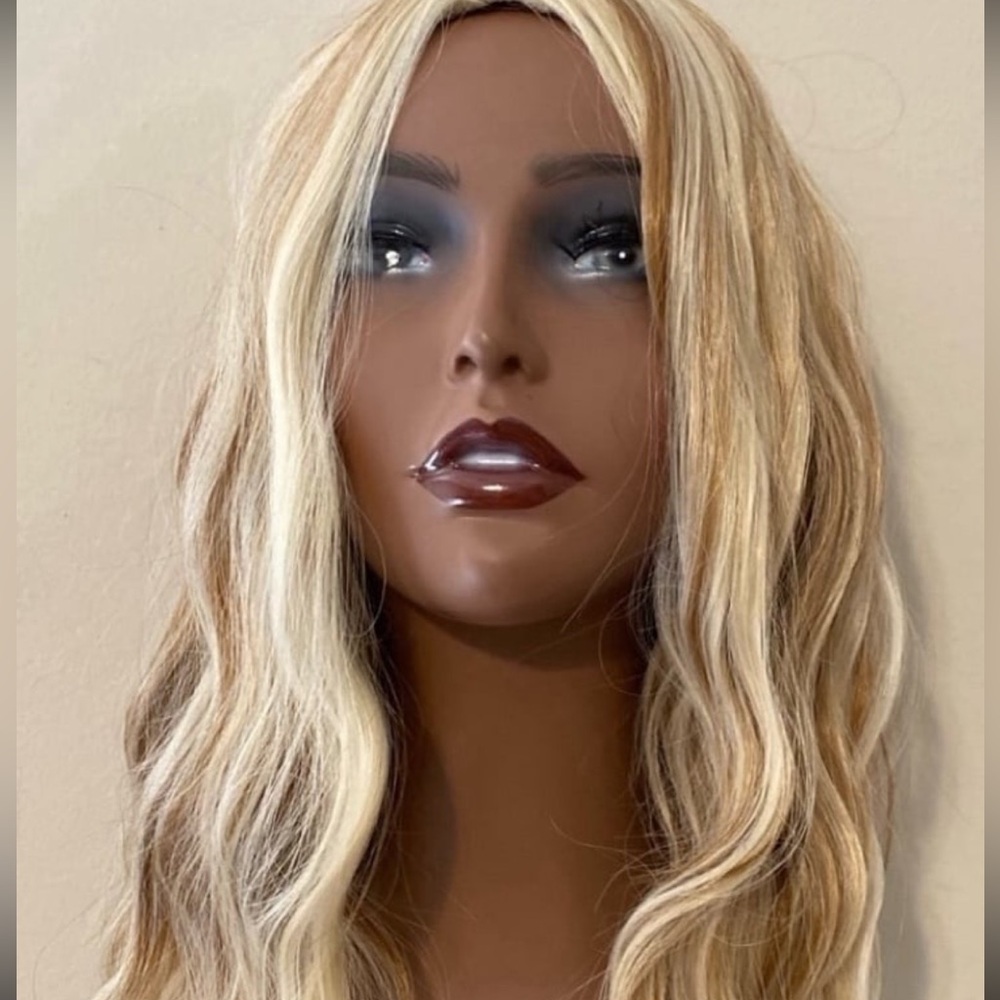 Blonde Balayage full Wavy Synthetic Wig - Natural Sun-Kissed Blonde